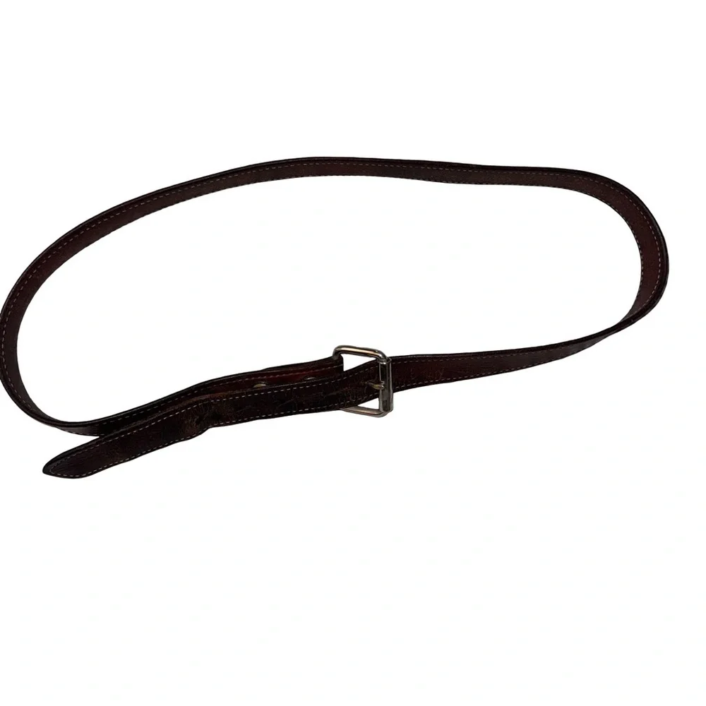 Bianchi vintage Leather Belt Brown Distressed Made in USA Men's #827 size 38